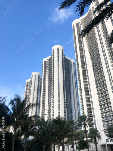 Miami Beach, Florida . The tall buildings of beachfront hotel, resorts and condominiums © zakharova ievgeniia