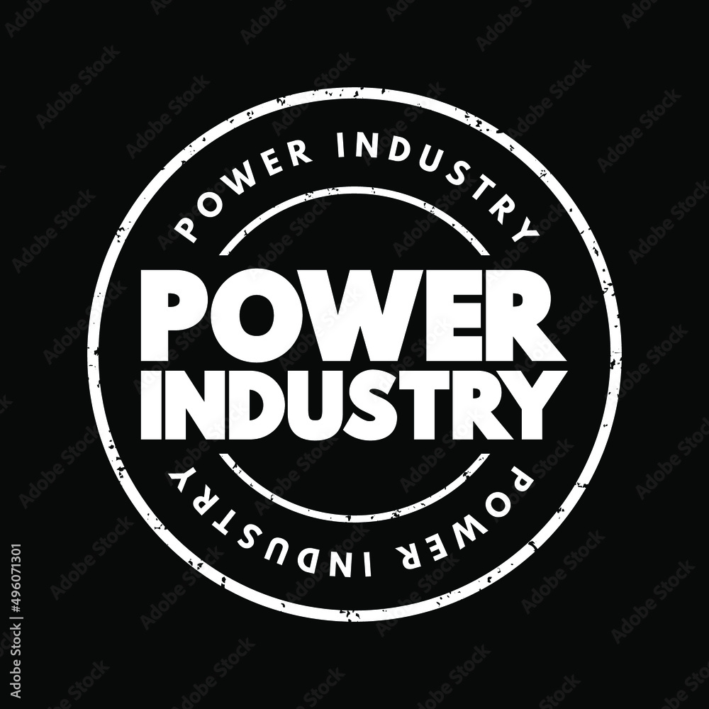 Power Industry text stamp, concept background