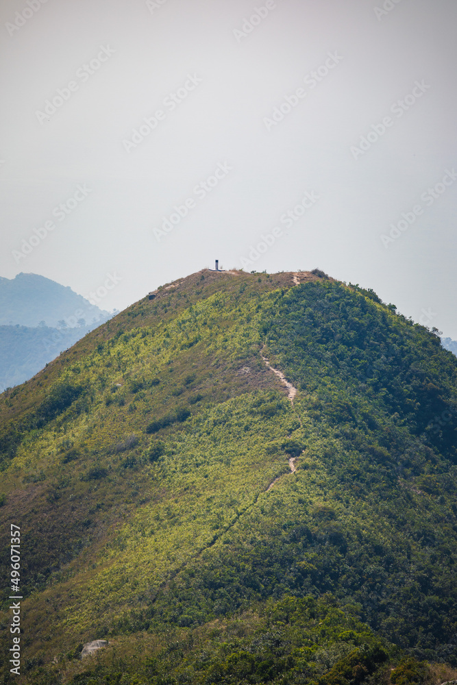 Path on mountain trail, countryside landscape, autumn, nobody, Lantau Island, Hong Kong