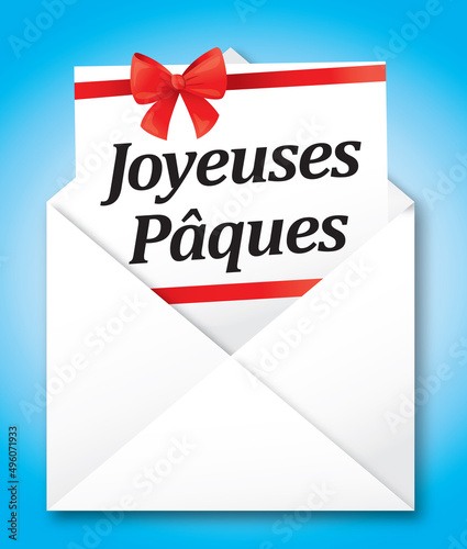 JOYEUSES PAQUES CARTE + ENVELOPPE