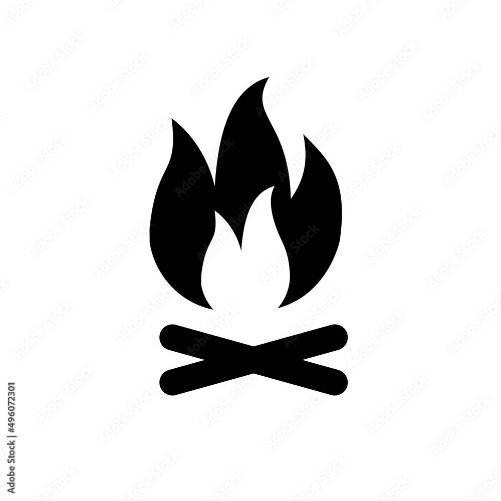 Bonfire logo template. Campfire vector icon isolated on transparent background, Campfire transparency logo concept