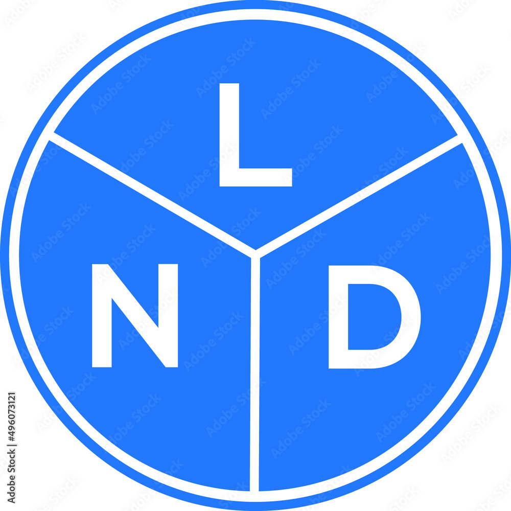 LND letter logo design on White background. LND creative Circle letter logo concept. LND letter design. LND letter logo design on White background. LND creative Circle letter logo concept. LND letter design.