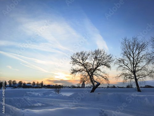 Winter sunset landscape © Tarzhanova