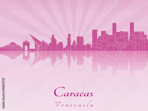 Caracas skyline in purple radiant orchid