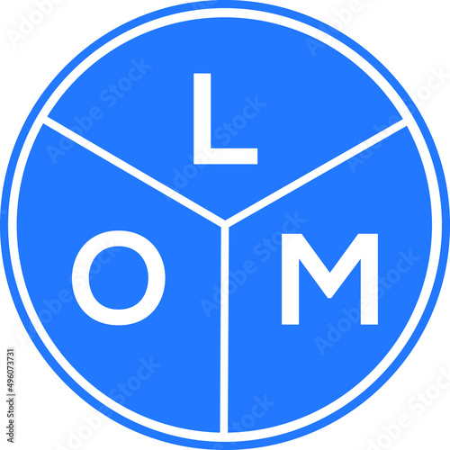 LOM letter logo design on White background. LOM creative Circle letter logo concept. LOM letter design.  