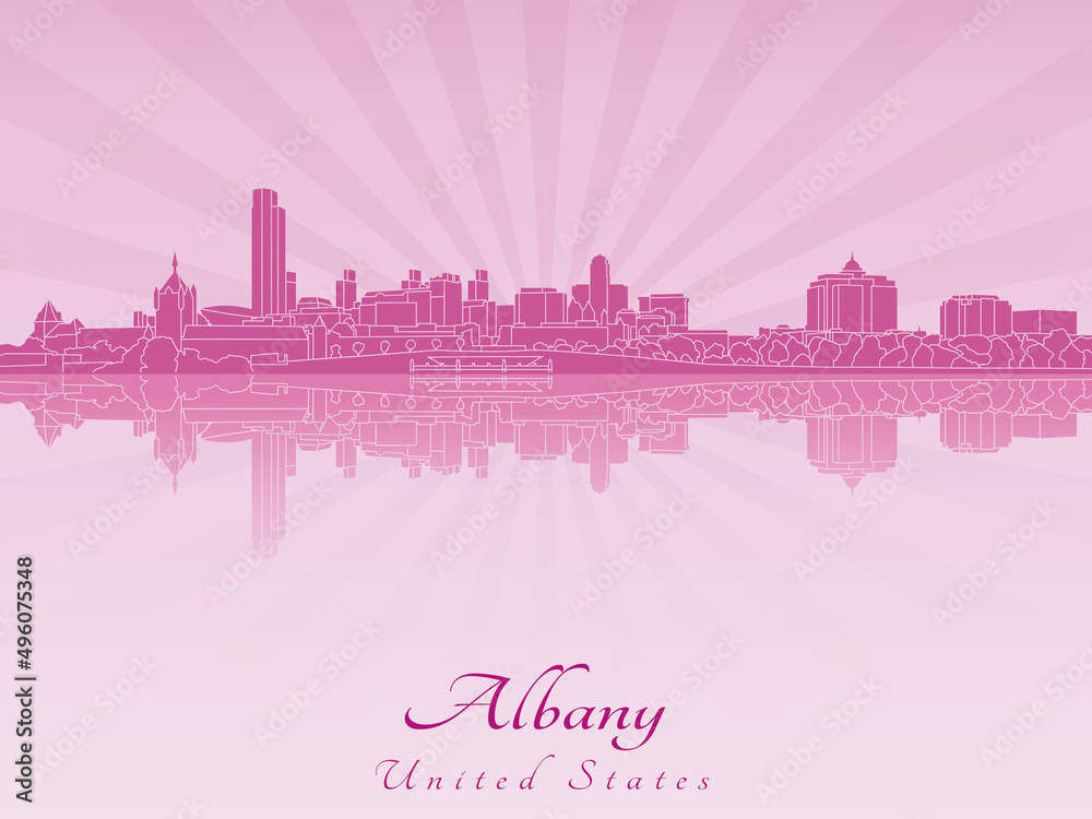 Albany skyline in radiant orchid