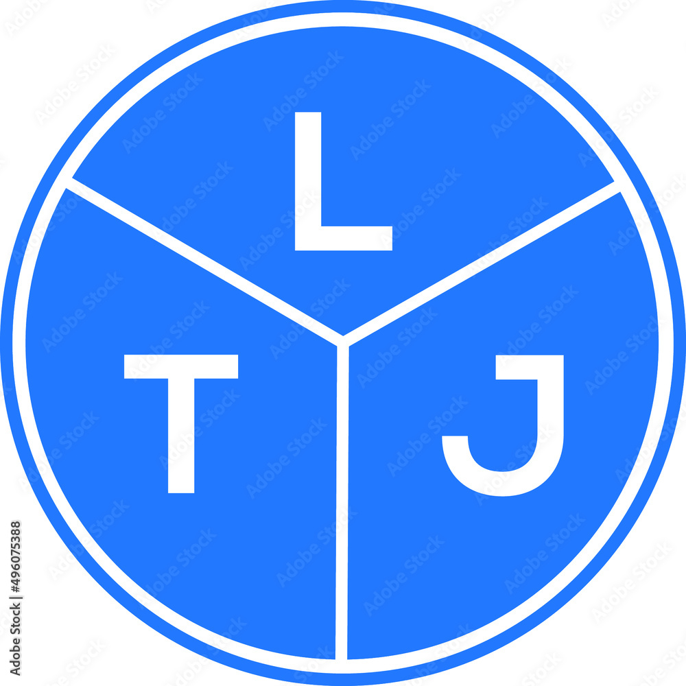 Fototapeta premium LTJ letter logo design on white background. LTJ creative circle letter logo concept. LTJ letter design. 