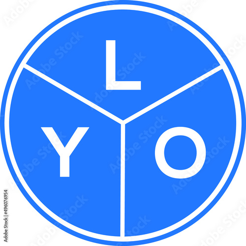 LYO letter logo design on white background. LYO  creative circle letter logo concept. LYO letter design. photo