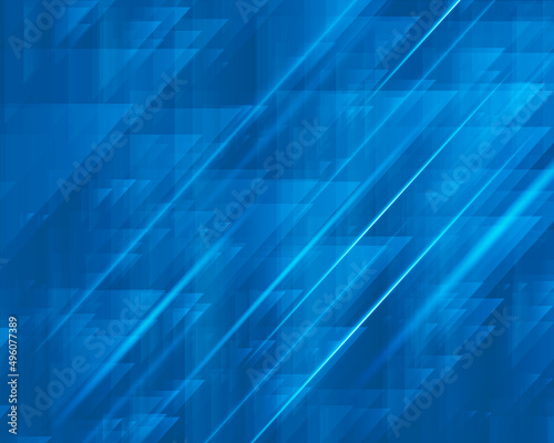 Abstract digital technology bright triangles motion design vector background