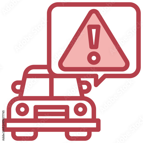 WARNING red line icon,linear,outline,graphic,illustration