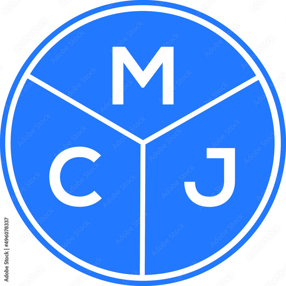 MCJ letter logo design on white background. MCJ creative circle letter logo concept. MCJ letter design. MCJ letter logo design on white background. MCJ creative circle letter logo concept. MCJ letter design.