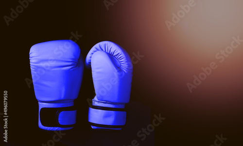 Boxing adhesive gloves on black background © vachcameraman