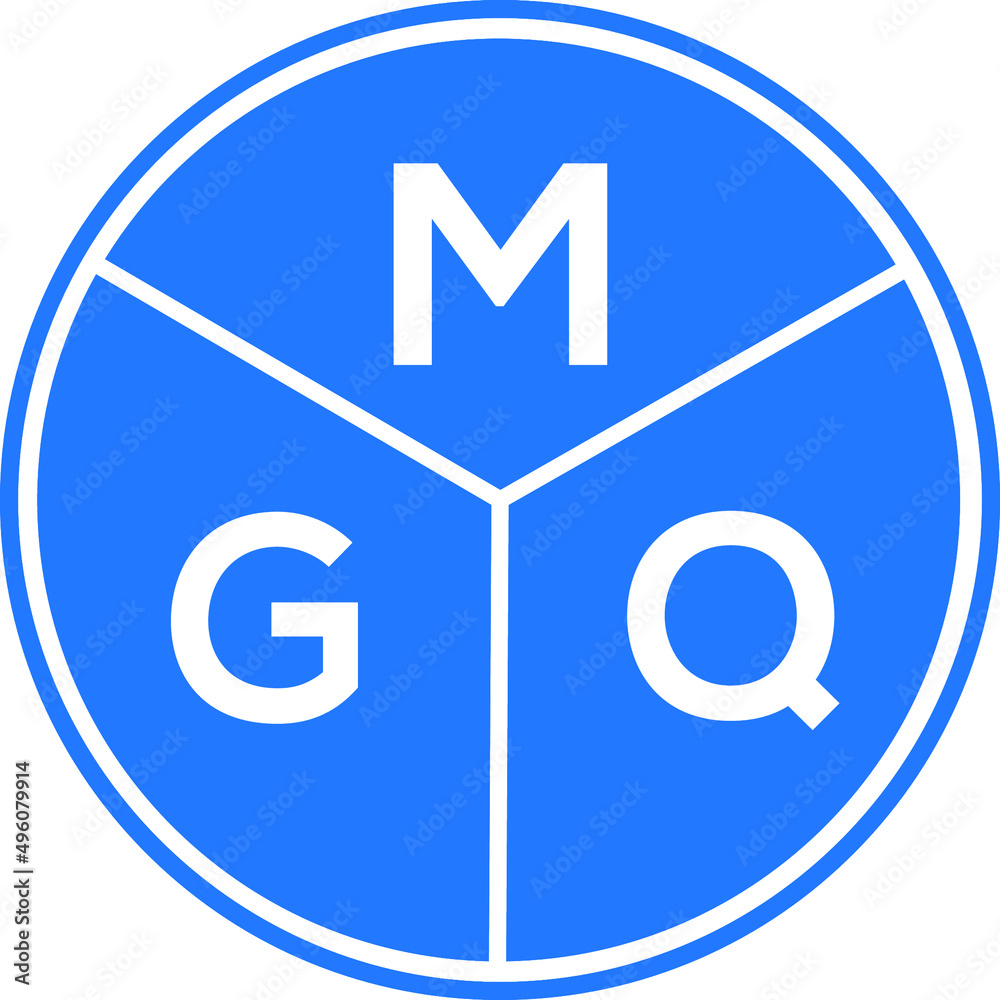 MGQ letter logo design on white background. MGQ creative circle letter logo concept. MGQ letter design. MGQ letter logo design on white background. MGQ creative circle letter logo concept. MGQ letter design.