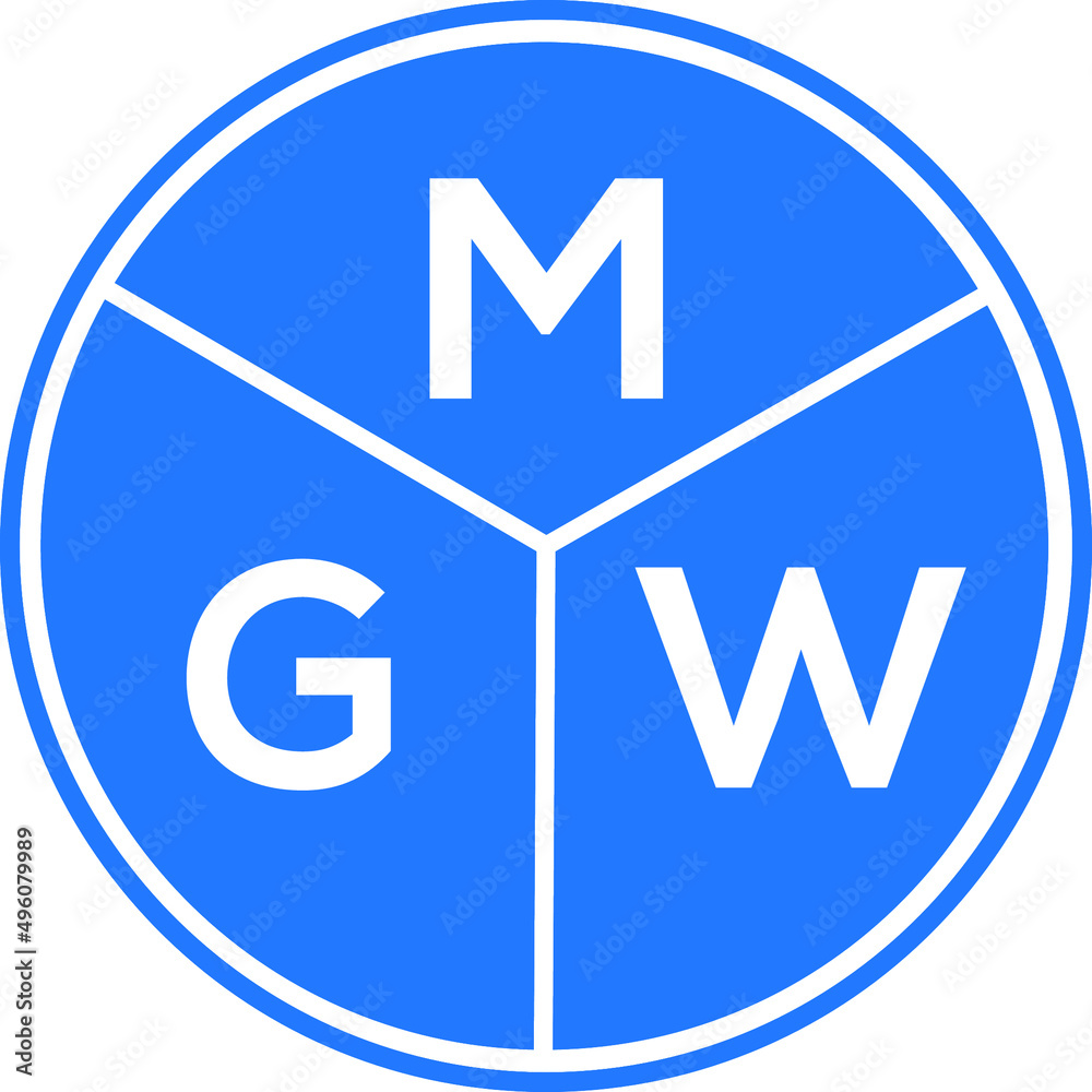 MGW letter logo design on white background. MGW creative circle letter logo concept. MGW letter design. MGW letter logo design on white background. MGW creative circle letter logo concept. MGW letter design.