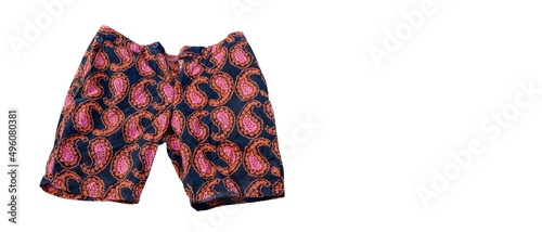 floral shorts isolated on white background .Shorts isolated on a white background.