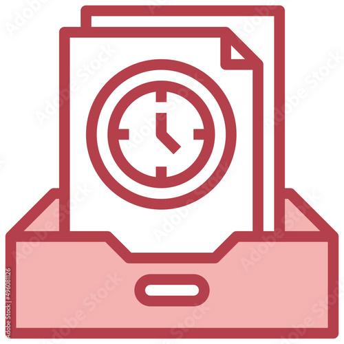 WAITING red line icon,linear,outline,graphic,illustration