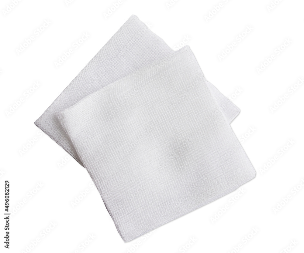 pair of gauzes on isolated white background pair of gauzes on isolated white background