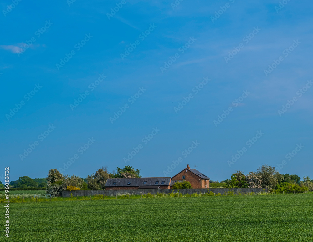 Lush green farming land - Warwickshire England UK