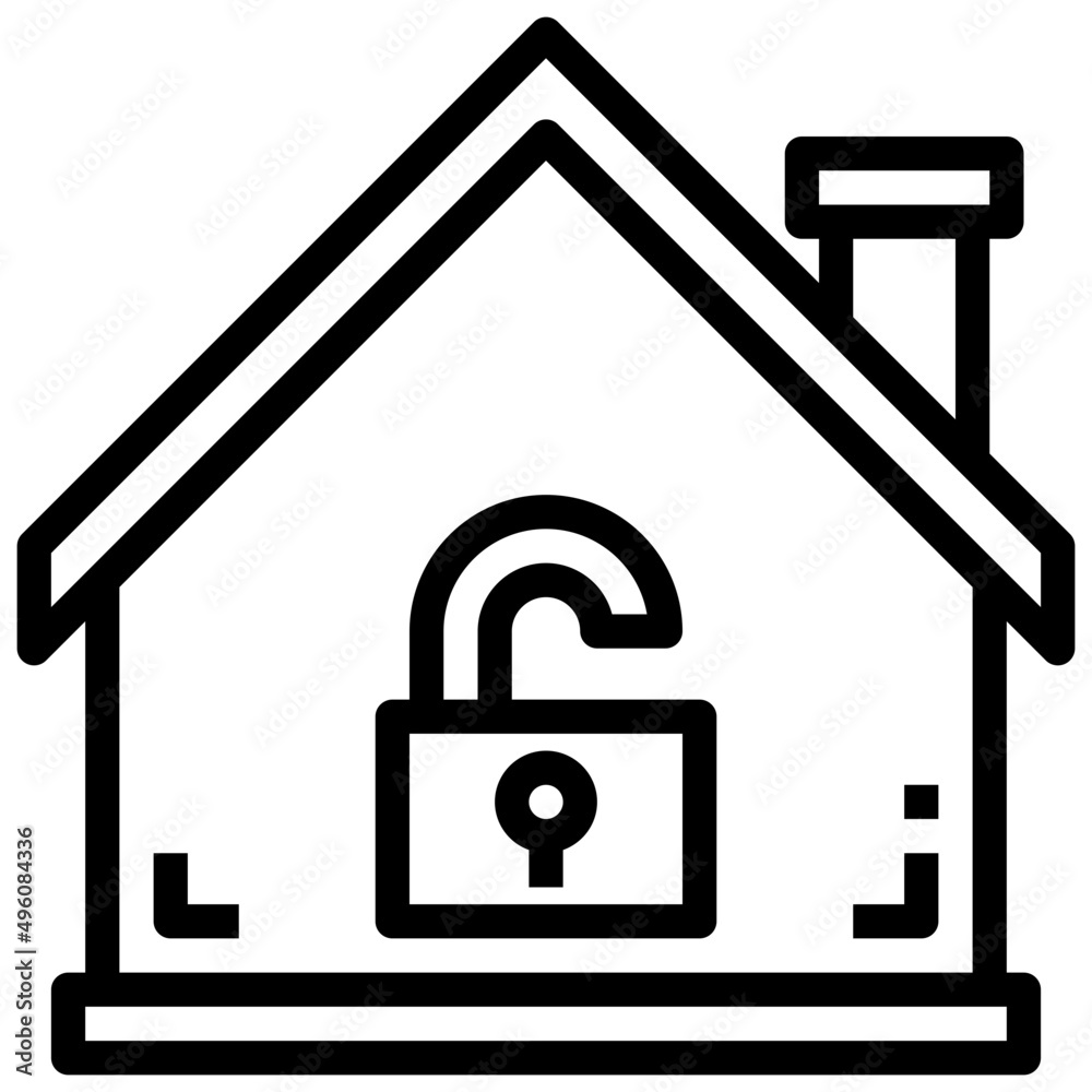 UNLOCKED line icon,linear,outline,graphic,illustration