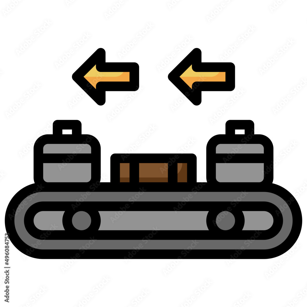 CONVEYOR filled outline icon,linear,outline,graphic,illustration CONVEYOR filled outline icon,linear,outline,graphic,illustration