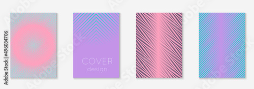 Design magazine cover as template with line geometric element.