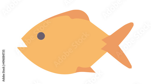 Cute Sea Fish Icon. Vector illustration