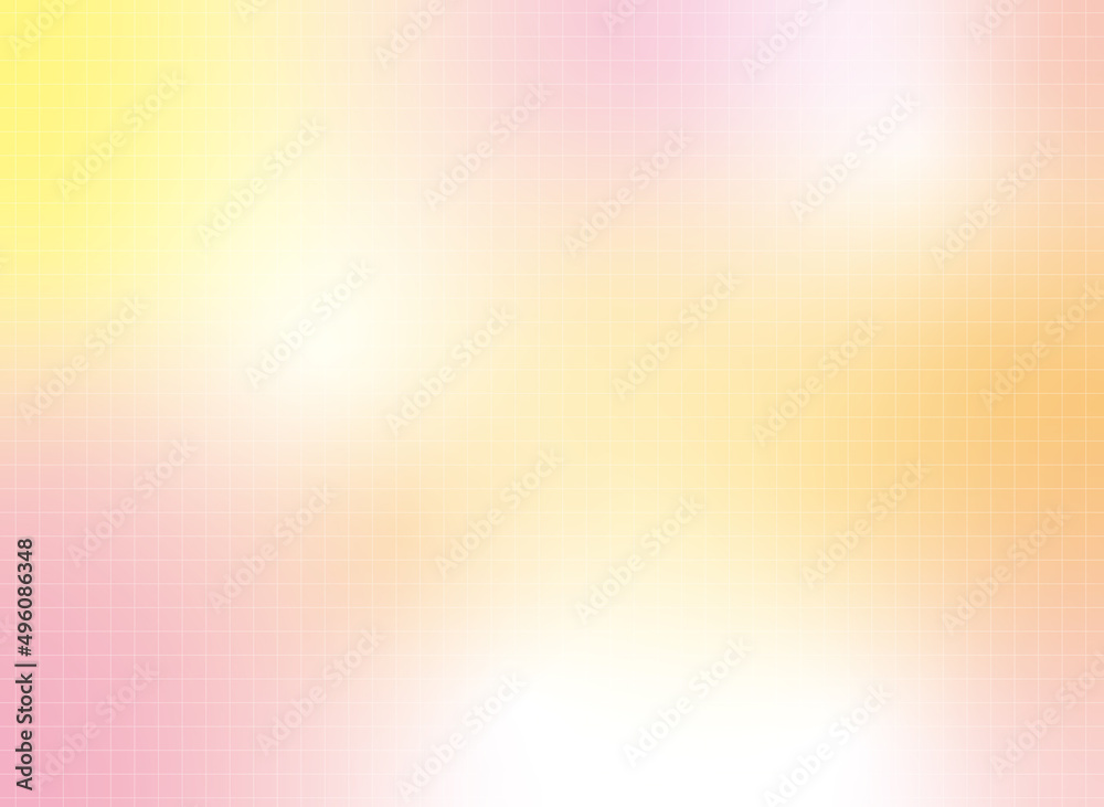 Fototapeta premium シンプルなグラデーション素材_春を感じるイエローとピンク【方眼】