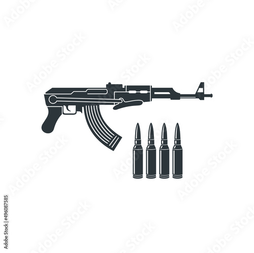 illustration of weapons of war, vector art.