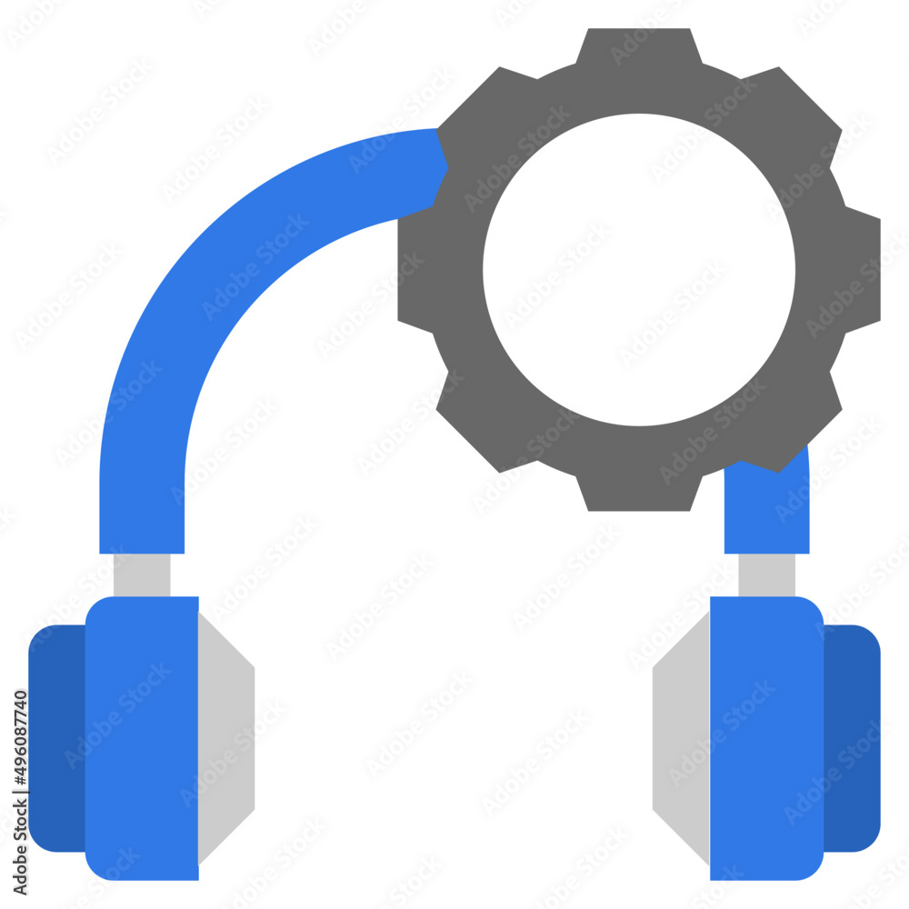 HEADSET flat icon,linear,outline,graphic,illustration
