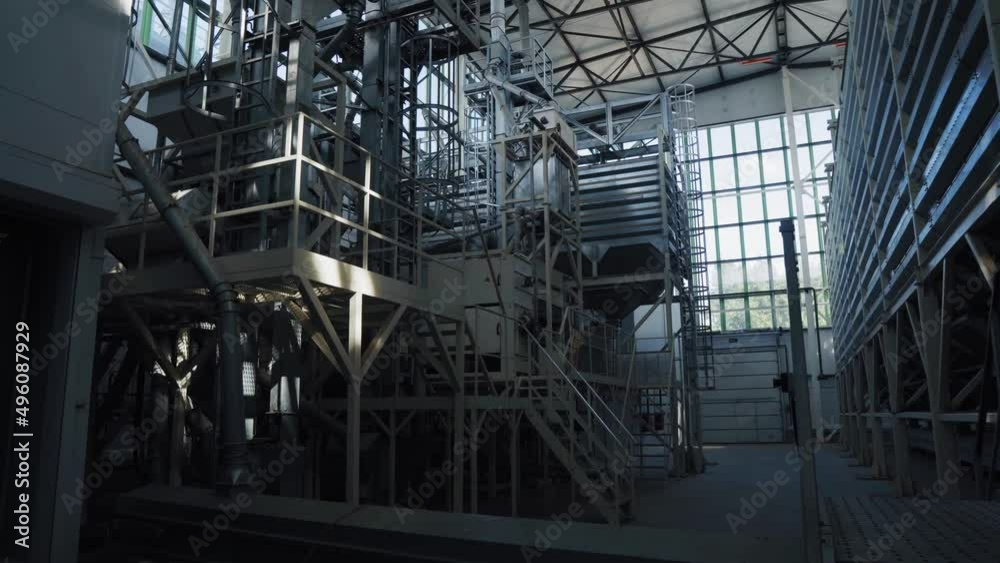 Factory from the inside. Drying wheat. Grain dryer. Factory from the inside. Drying wheat. Grain dryer.