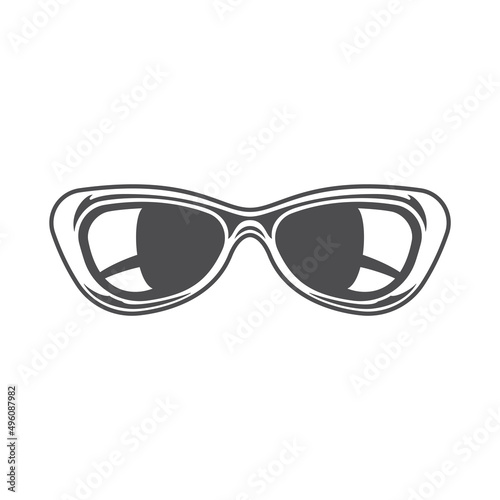 Sun glasses isolated on white background vector icon in retro style. Can be used for logo or badge.