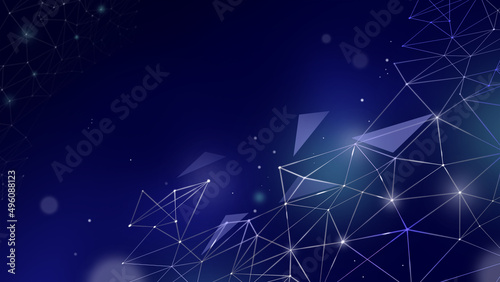 Abstractive graphic illustration of network connection, technology concept.