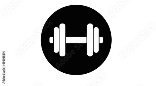 Dumbbell Icon. Vector isolated editable black and white illustration