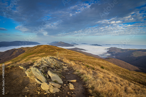 cloudy day in the Bieszczady Mountains photo