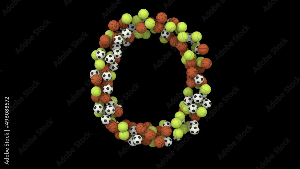 Sports Ball Themed Font Letter O Sports Ball Themed Font Letter O