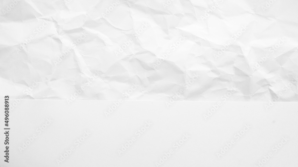 Fototapeta premium White Paper Texture background. Crumpled white paper abstract shape background with space paper recycle for text