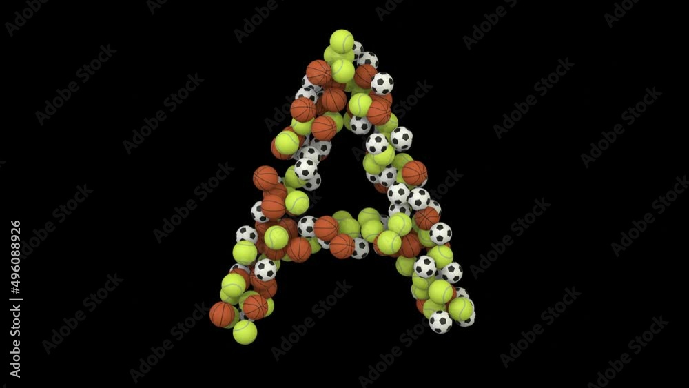 Sports Ball Themed Font Letter A Sports Ball Themed Font Letter A