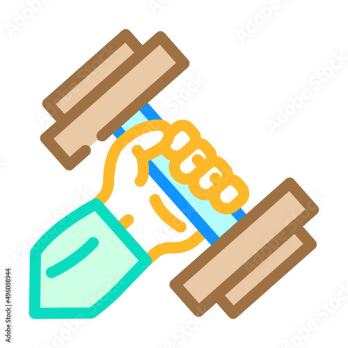 exercise with dumbbell color icon vector. exercise with dumbbell sign. isolated symbol illustration