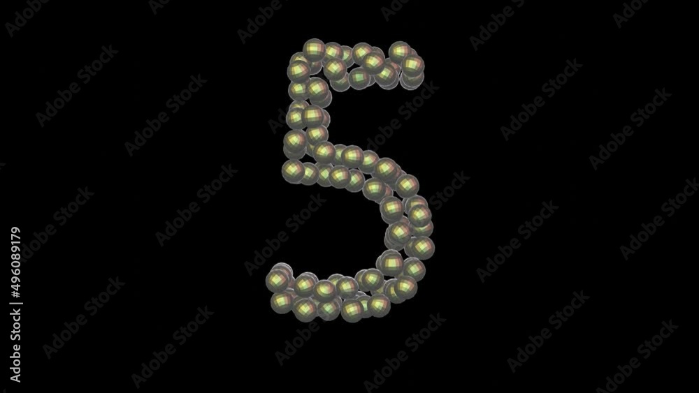 Disco Ball Themed Font Number 5 Disco Ball Themed Font Number 5
