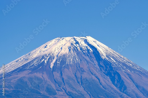 富士山頂と青空