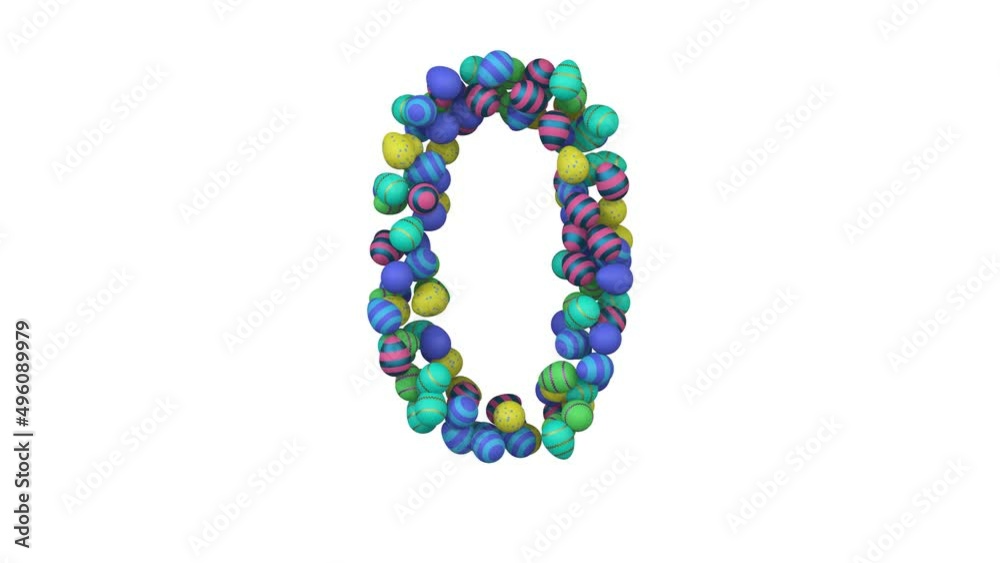 Easter Egg Themed Font Number 0 Easter Egg Themed Font Number 0