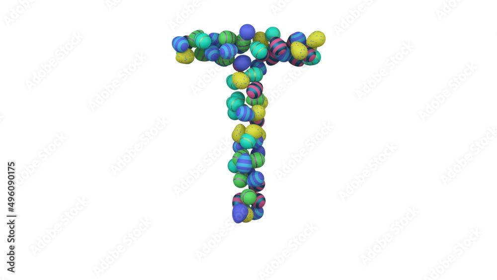 Easter Egg Themed Font Letter T Easter Egg Themed Font Letter T
