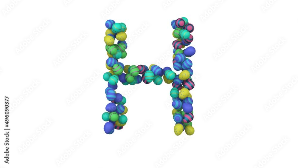 Easter Egg Themed Font Letter H Easter Egg Themed Font Letter H
