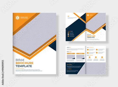 Modern corporate business bifold business proposal brochure  design template	