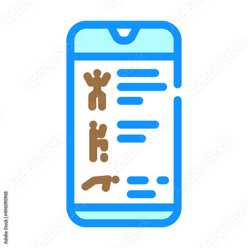 training app smartphone color icon vector. training app smartphone sign. isolated symbol illustration
