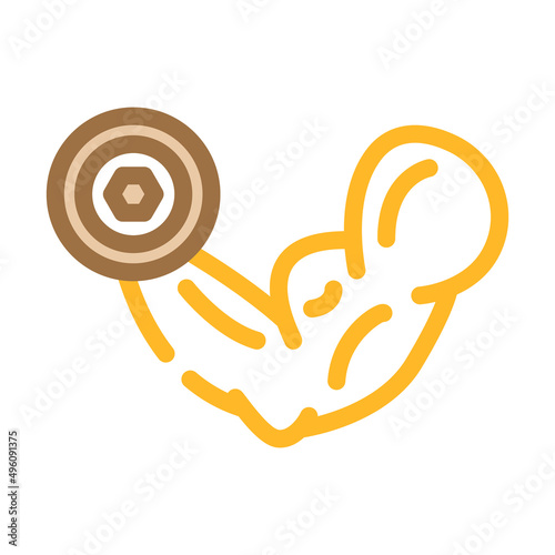 muscle of athlete color icon vector. muscle of athlete sign. isolated symbol illustration