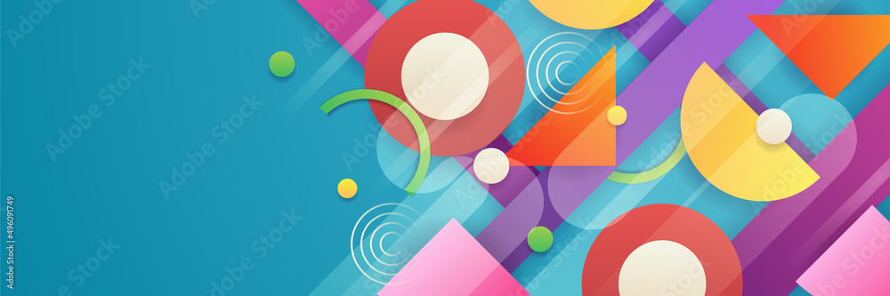 Obraz premium Modern geometrical abstract banner background. Business or technology presentation design template, brochure or flyer pattern, or geometric web banner