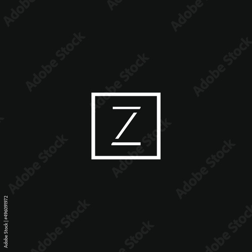 Minimal awesome trendy Z letter professional logo design template on black background.