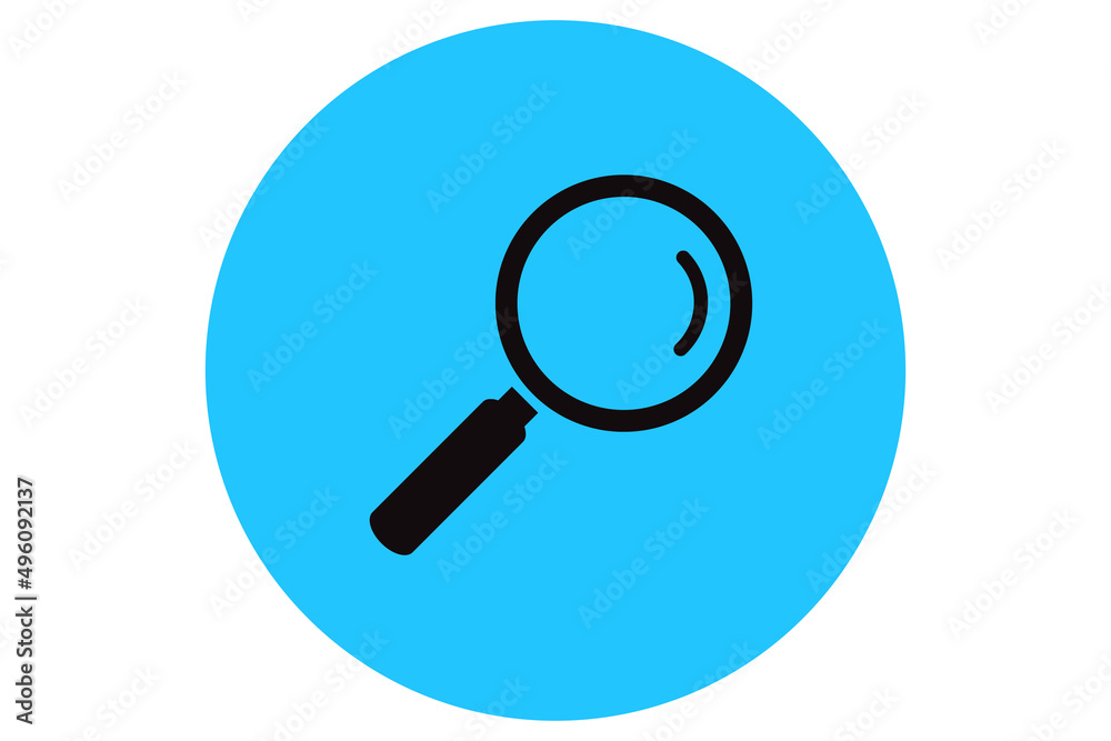 Black magnifying glass icon isolated on white. Search icon in flat style. Trendy magnifying glass icon for search and zoom symbol, sign, ui, web site and magnifier logo. Modern magnifying glass vector Black magnifying glass icon isolated on white. Search icon in flat style. Trendy magnifying glass icon for search and zoom symbol, sign, ui, web site and magnifier logo. Modern magnifying glass vector