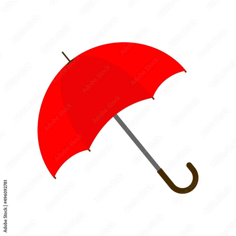 Opened red umbrella isolated on white background.vector